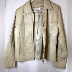Biker style leather jacket